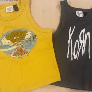 2 band Graphic crop top tanks - S